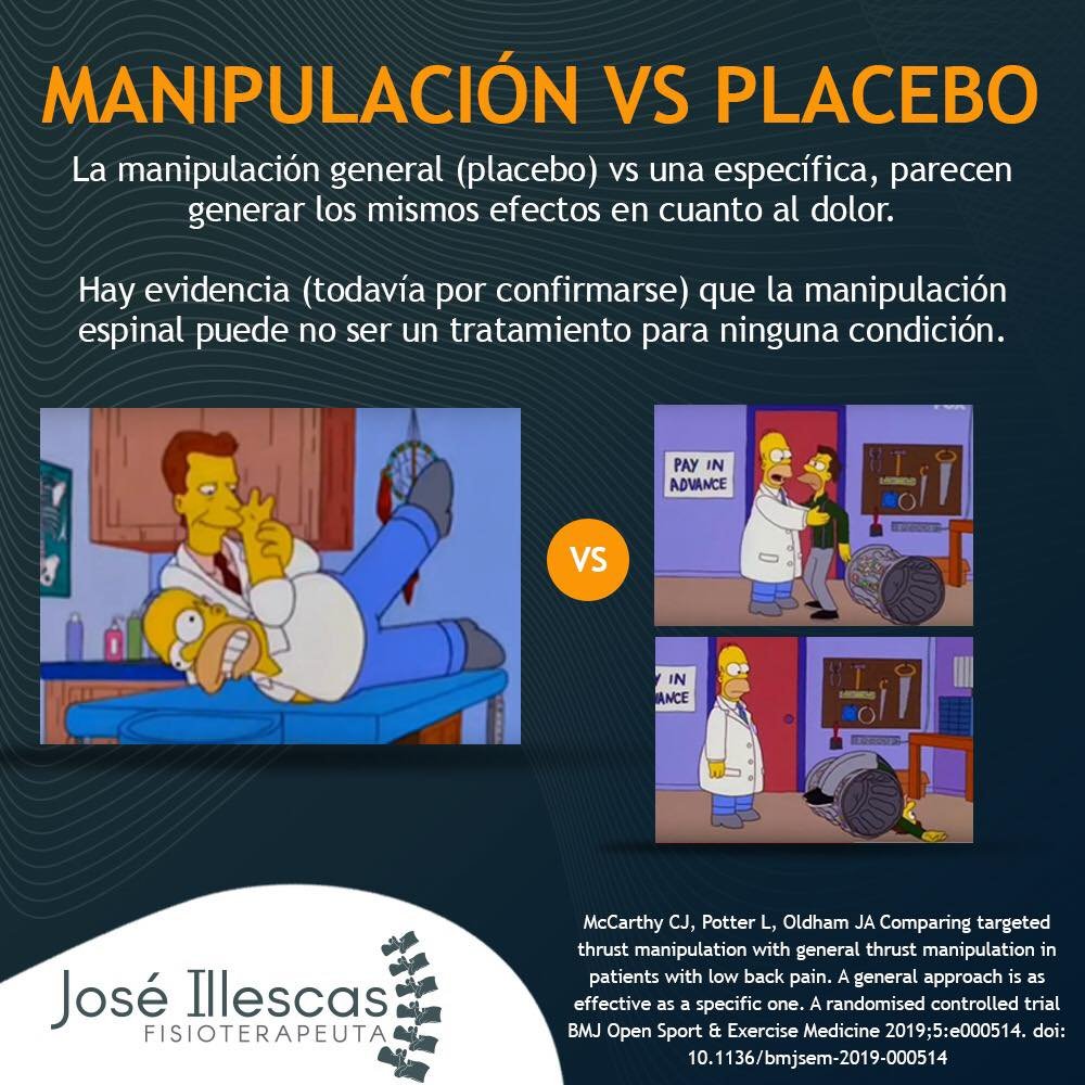Terapia manual para el dolor lumbar: no es más efectiva que el placebo?